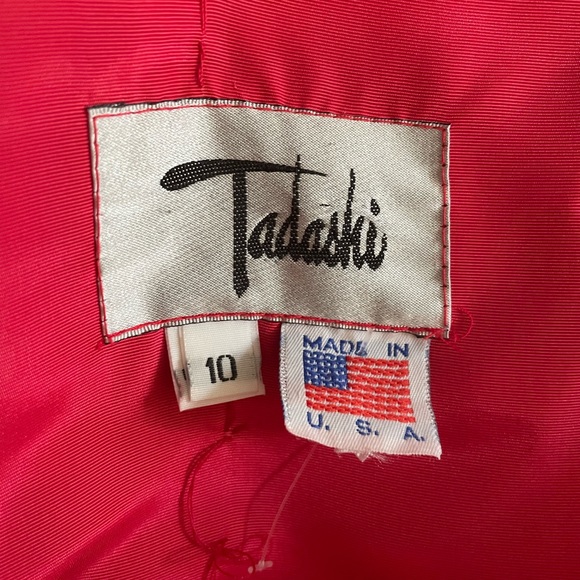 Vintage 80’s Tadashi Party/Formal Red Ruched and Layered Tiered Dress | Size 10 - Picture 5 of 11